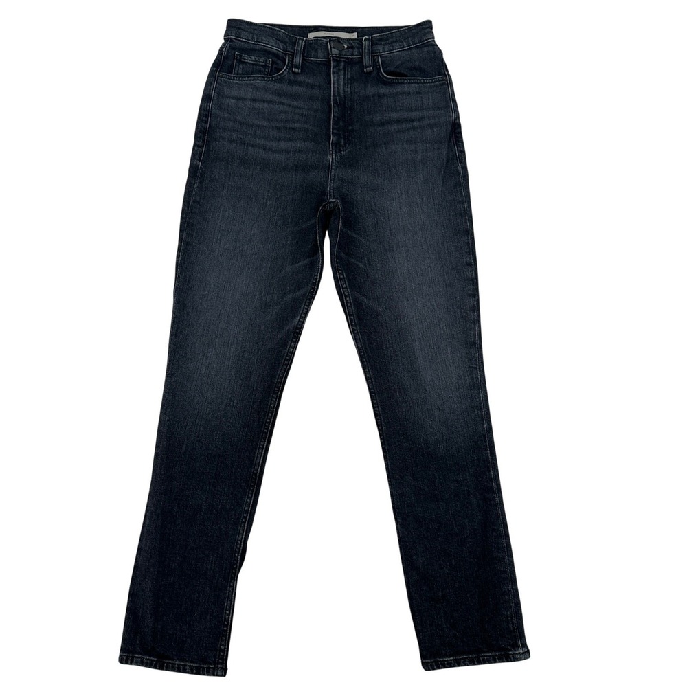 Hudson Harlow EBK Eco Black High Rise Straight Leg Designer Jeans Women Sz 27